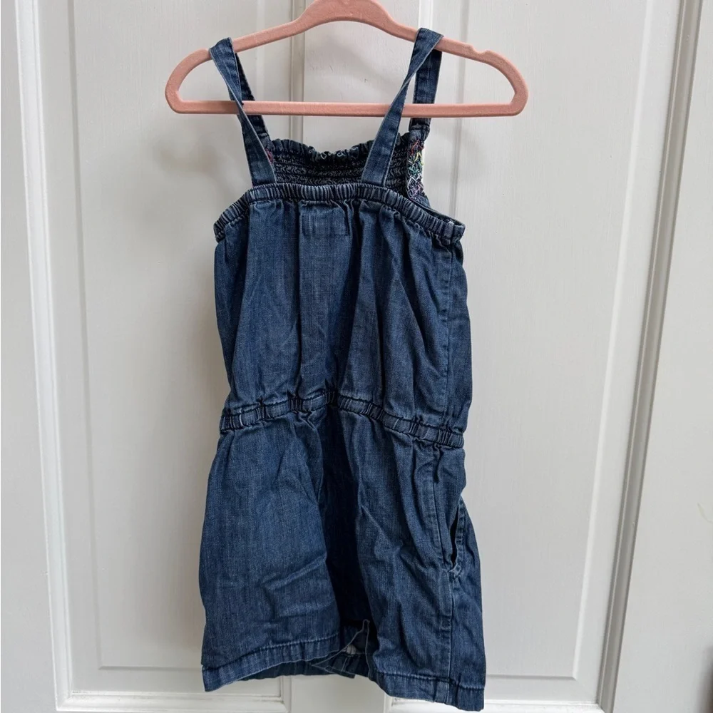 Cat & Jack XS (4/5) Blue Multicolor Design Denim Romper